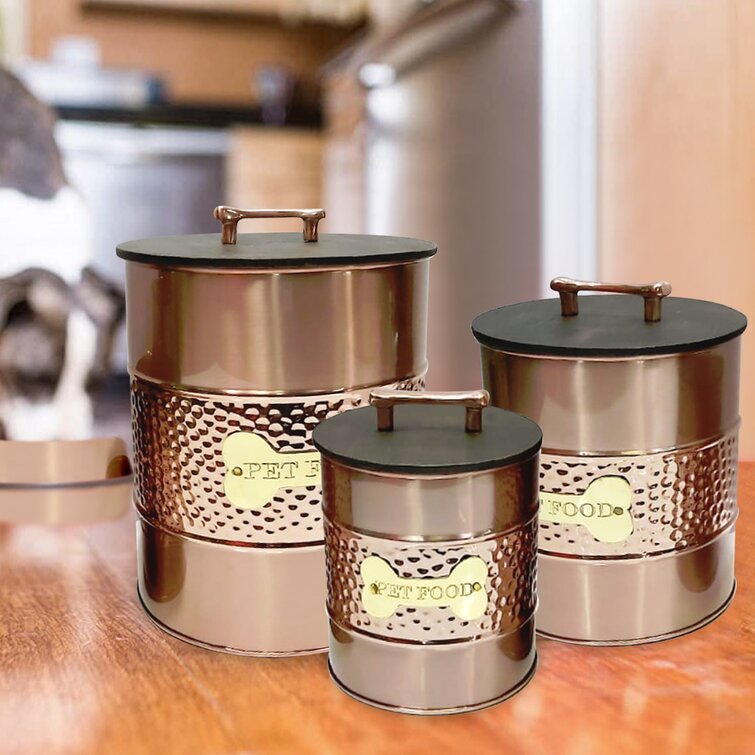 Steel dog food outlet storage containers